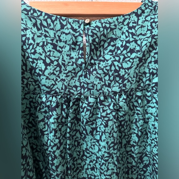 J.Jill Rayon Blend V Neck 3/4 Sleeve Black/ Green Floral Blouse Size Large - Picture 4 of 6